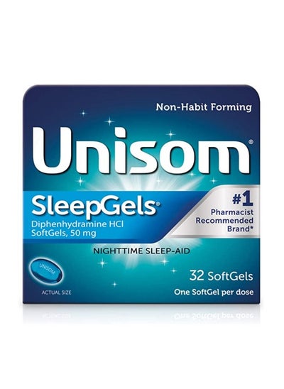 Buy Unisom SleepGels, Nighttime Sleep-aid, Diphenhydramine HCI 50 mg, 32 SoftGels in UAE