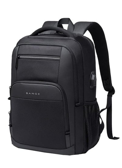 Buy Bange 15.6 inch Laptop Backpack Large Capacity School Bag USB Charging Port Water Resistant - Black in Egypt