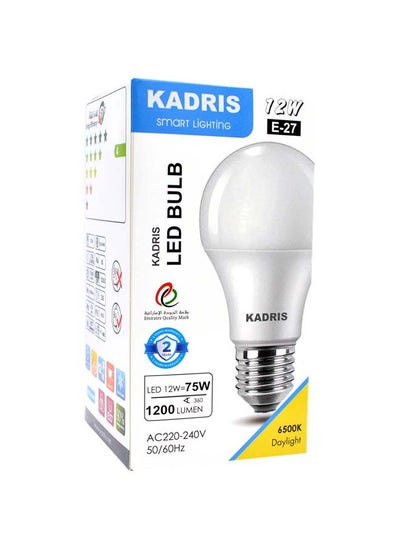 اشتري LED Light Bulb 12W LA-1854, 6500K Cool Daylight (White) , Non-dimmable, E27 Base 9W=75W 1200 LUMEN, ESMA Approved With One Year Warranty في الامارات