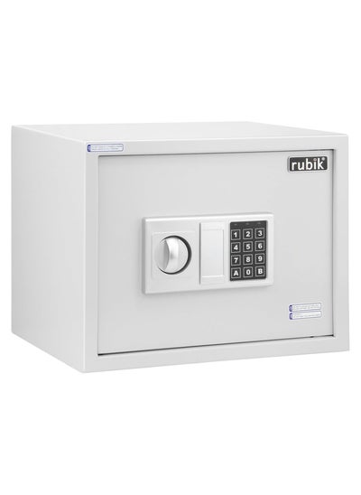 اشتري Safe Box, Large A4 Documents Size Safety Locker with Digital Keypad and Key Lock for Cash Jewelry Passports Home Office (Size 30x38x30cm) White في الامارات