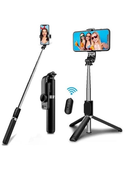 Buy Selfie Stick Tripod Wireless Remote Control Mini Extendable 4 in 1 Selfie Stick-360° rotation phone stand holder in UAE