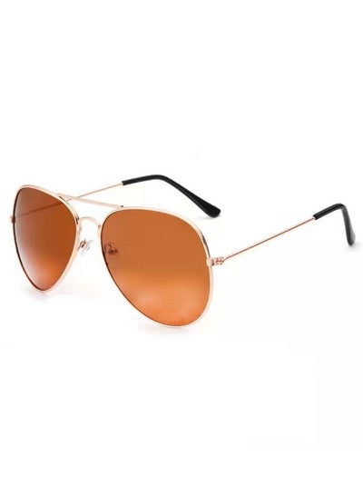 اشتري New Fashion Outdoor UV Protection Sunglasses Adult Kids Sunglasses Metal Frame Sunglasses (Tawny) في السعودية