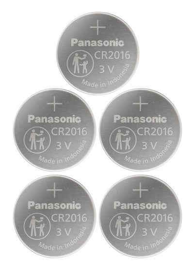 Buy Panasonic CR 2016 Lithium Coin Battery Pack of 5 in Saudi Arabia