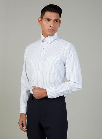 Buy Striped Formal Shirt with Long Sleeves and Chest Pocket in Egypt
