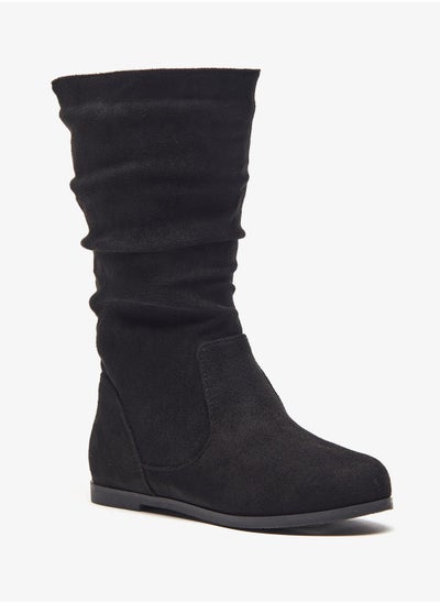 Buy Solid High Cut Boots with Zip Closure in UAE