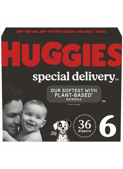 اشتري Huggies Special Delivery Hypoallergenic Baby Diapers Size 6 (35+ lbs), 36 Ct, Fragrance Free, Safe for Sensitive Skin في الامارات