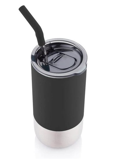 Buy Stainless Steel Vacuum Insulated Tumbler with Reusable Straw (540 ml) in UAE