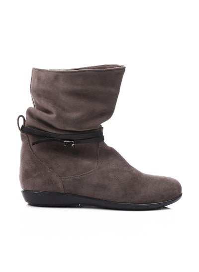 Buy Oval Toecap Shape Suede Boots - Grey in Egypt