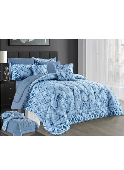 Buy 8-Piece Comforter Set Two-Sided Microfiber Double King Size 240x260 in Saudi Arabia