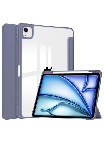 Buy iPad Air 13 Inch (M2) 2024 Case, Smart Slim Folio Stand Auto Sleep/Wake Cover, with Pencil Slot, Clear Transparent Back Shell for iPad Air 13 Inch in UAE