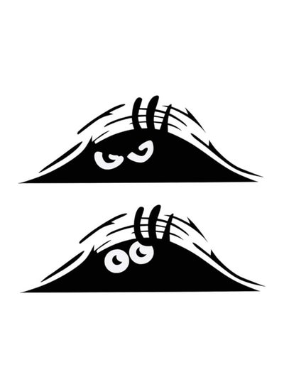 Buy JINYUNDUOSP 2 pieces of car sticker featuring a monster peeking with scary eyes, waterproof car decal with a design showing smile and anger in black for car window or laptop from Gifticious. in Egypt