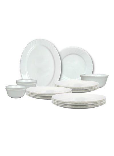 Buy Melrich 26 Pcs Opal ware Dinner set 6 Dinner plate 6 Dessert Plate 6 Soup Plate 6 Bowl 1 Oval Plate 1 Serving Bowl Dishwasher Microwave Safe in UAE