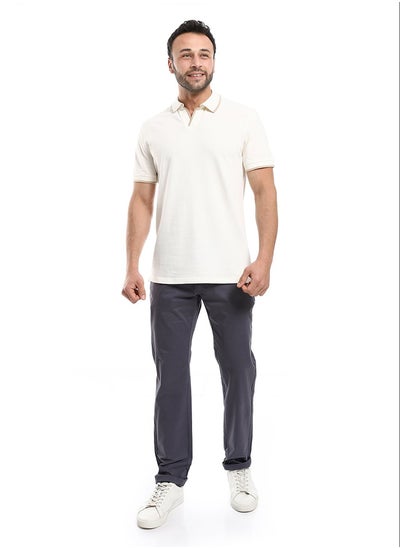 اشتري Straight Fit Gabardine Pants With Side Pockets في مصر