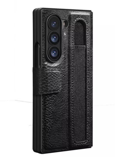 Buy Case for Samsung Galaxy Z Fold 6 Premium Nillkin Leather Flip Cover with S-Pen Holder, Magnetic Closure Kickstand Shockproof Bumper cover for Galaxy Z Fold 6 in UAE