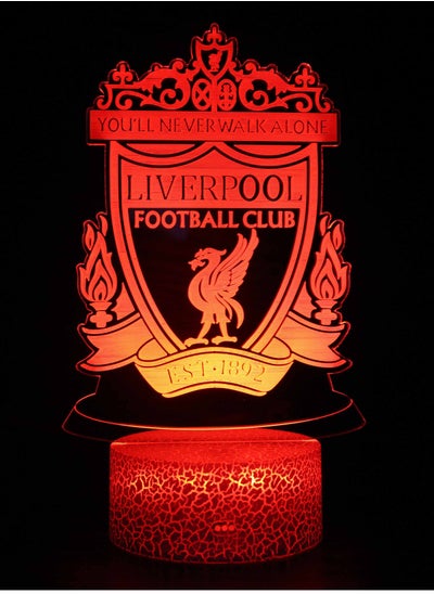 اشتري Five Major League Football Team 3D LED Multicolor Night Light Touch 7/16 Color Remote Control Illusion Light Visual Table Lamp Gift Light Team Liverpool في الامارات