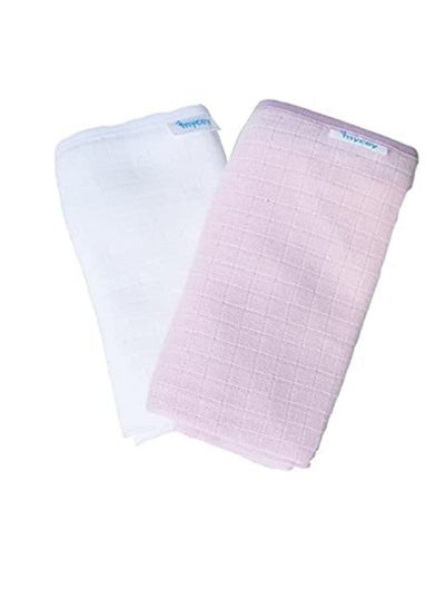 Buy Multipurpose Muslin Cotton Swaddle - pink & white in Saudi Arabia
