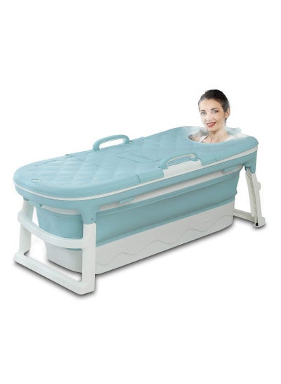اشتري Portable Bathtub, Large Foldable Bathtub For Adult ChildrenToddlers, Freestanding Bathtubs Bath Tub With Lid Handle Drain Hose في الامارات