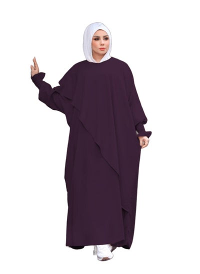 Buy mulhafuh with a niqab, made of royal crepe, one size, can be worn up to 120 kilos for women in Egypt