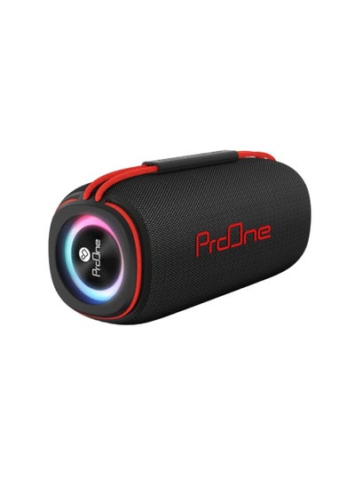 Buy ProOne Portable Wireless Speaker - Bluetooth 5.3, 15W x 2 Stereo, IPX6 Waterproof, 4500mAh Rechargeable Battery, Hands-Free Calling, USB Input - Black in UAE