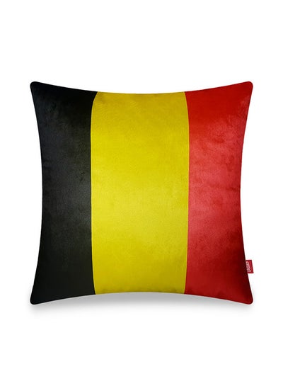 Buy World Cup 2022 Home Decor Velvet Cushion Cover Belgium Decorative Velvet Pillow Home Decor Wysada 45 x 45 CM in UAE