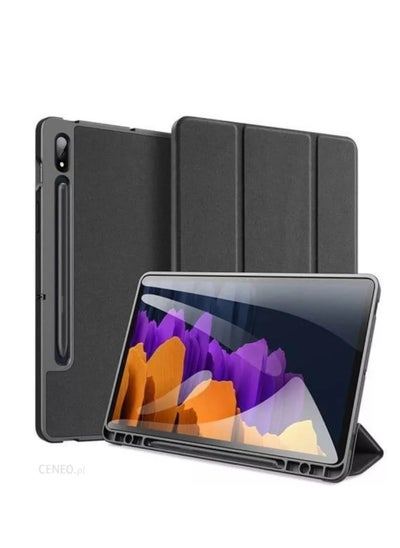 Buy Tablet Case Cover with Slim Stand for S7/S8 Samsung Galaxy Tab Black in Saudi Arabia