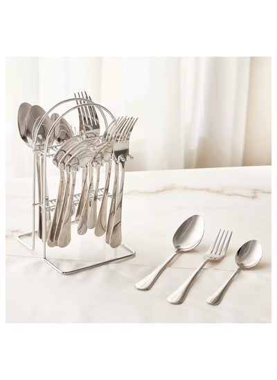 Buy Oro 18-Piece Cutlery Set with Caddy - Serves 6 in Saudi Arabia