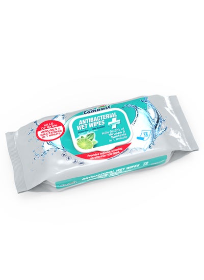 Buy Antibacterial Wet Wipes: Fresh Lime Scent - 72pcs in Saudi Arabia