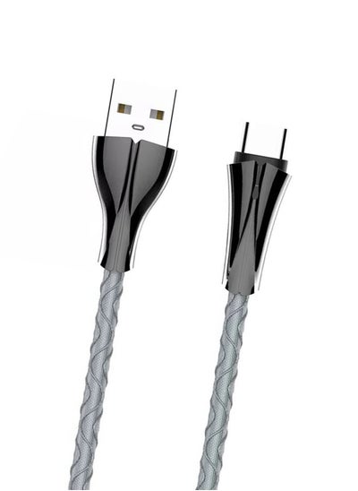 Buy Type-C 2.4A Quick fast sync data charging With 7 LED Indicator 2M cable Grey in UAE