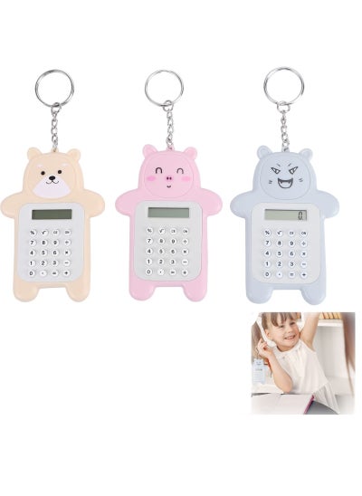 Buy 3 Pcs Cartoon Calculator With Keychain in UAE