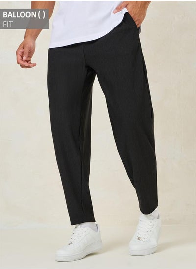 Buy Premium Ottoman Plisse Knit Balloon Fit Pants in Saudi Arabia