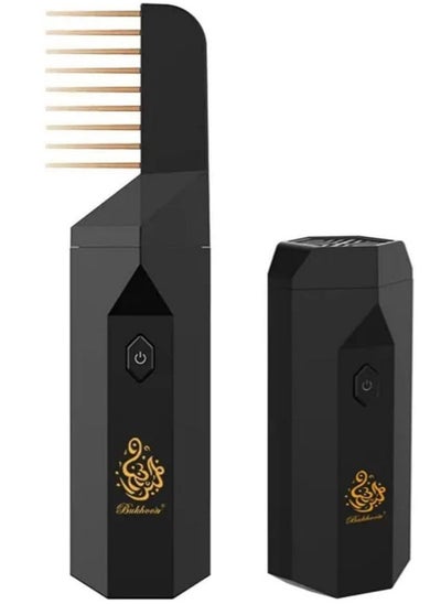 Buy 2023 New Design USB Rechargeable Hair Electric Bakhoor Luxury Incense Burner Black in UAE