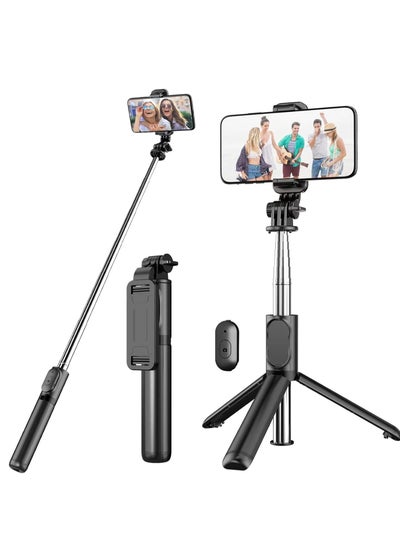 اشتري Selfie Stick Tripod with Detachable Wireless Remote, 4 in 1 Extendable Portable Selfie Stick & Phone Tripod Stand في الامارات