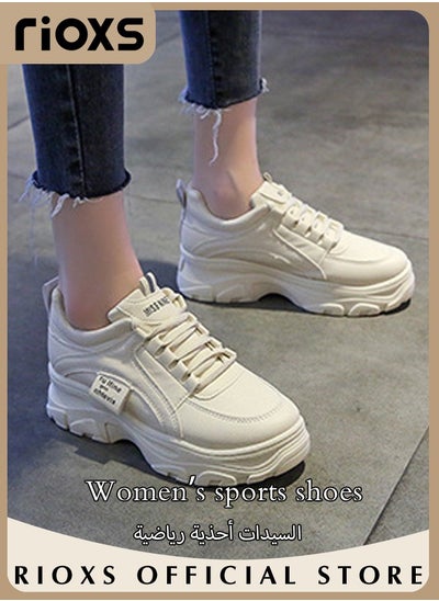 اشتري Women's Sports Shoes Breathable Platform Running Sneakers Casual Wild Shoes For Jogging Walking في الامارات