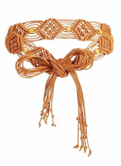 Buy Women Bohemian Style Woven Belt Beautiful Fashion Braid Waist for Dresses in Saudi Arabia