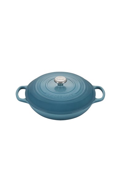 Buy Le Creuset Signature Teal Cast Iron 30cm Shallow Casserole in Saudi Arabia