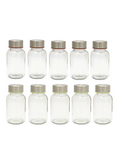 Buy Voidrop Glass Water Bottles with Cap Pack of 10 Stainless Steel Leak Proof Lid Premium Soda Lime Best As Reusable Drinking Bottle Sauce Jar Juice Beverage. 100ML Glass Bottle in UAE