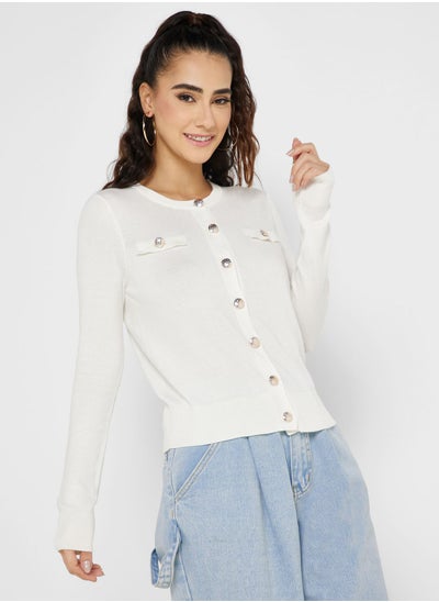 Buy Knitted Cardigan With Pocket Detail in Saudi Arabia