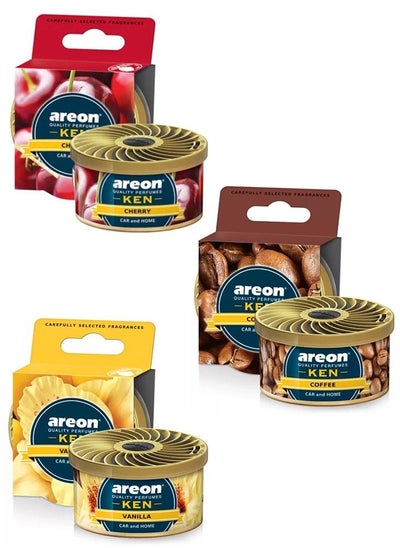 Buy Ken Prefume Car Air Freshener, 3 Pcs, Cherry, Coffee, Vanilla in UAE