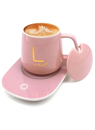 Buy Portable Coffee Cup Warmer With Heating Plate and Auto Shut off Function Electric Beverage for Keeping Cocoa Tea Water Milk Warm Pink in UAE