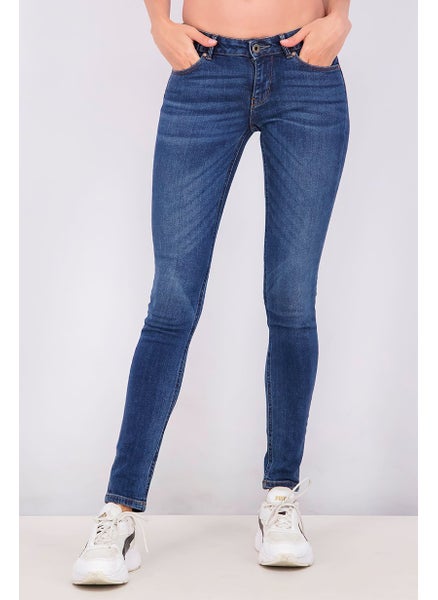 اشتري Women Skinny Fit Stretchable Jeans, Blue في السعودية