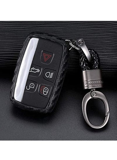 Buy 5 Buttons Silicone Carbon Fiber Smart Remote Key Fob Case Cover For Land Rover Defender Discovery Sport LR2 LR3 LR4 Range Rover Sport EVOQUE And Jaguar XF XJ XJL XE F-PACE in UAE