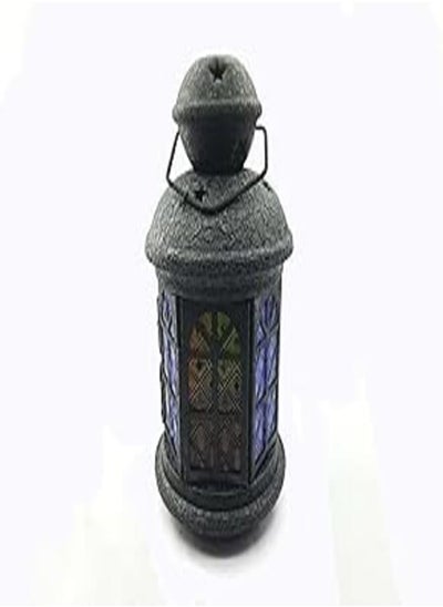 Buy Ramadan Lantern - glass and metal - height of 21 cm, black color in Egypt