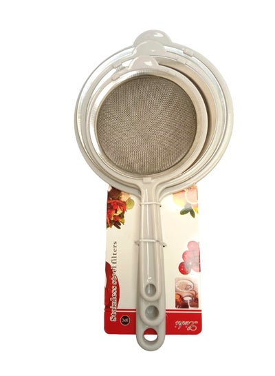 Buy 3 Piece Ketchen Strainer Set - Medium Sizes - For Daily Use in Saudi Arabia