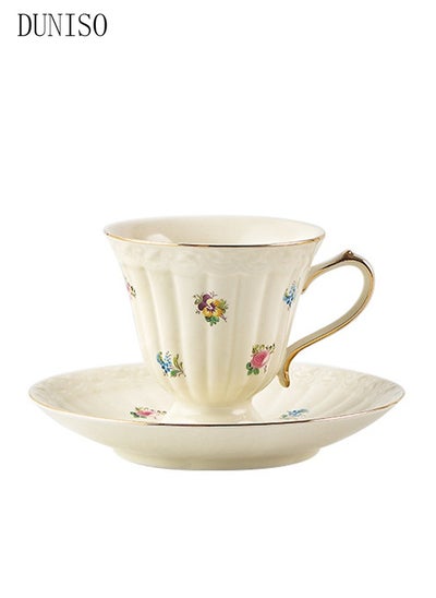 Buy French Retro Phnom Penh Tea Cups and Saucers Set Porcelain Tea Set for Tea Party Afternoon Tea Cups Saucer for Coffee Milk Kitchen and Drawing Room in UAE