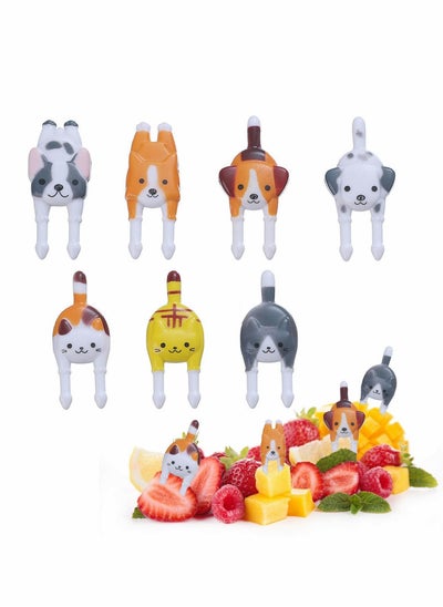 اشتري 7 Pcs Animal Food Picks for Kids Fruit Picks Bento Box Food Picks Animals Food Toothpicks Cartoon Toothpick Sticks في الامارات