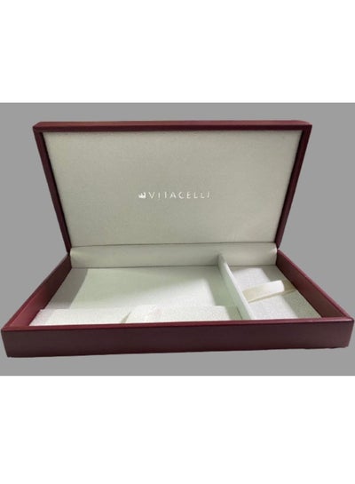 اشتري Personalised Men's Wallet Men's Gift Set Exquisite Packaged Genuine Leather Wallet And Gift Set  Red Maroon في الامارات