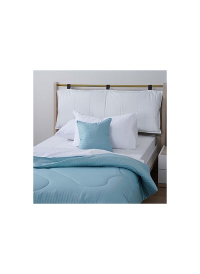 Buy Basic Stripe Roll Comforter 150x220cm - Aqua in UAE
