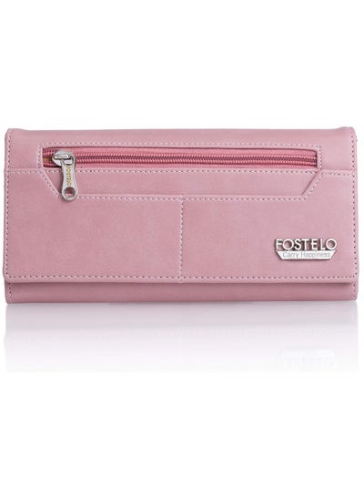 اشتري Women's Satin Versatile Two Fold Wallet (Light Pink) في الامارات