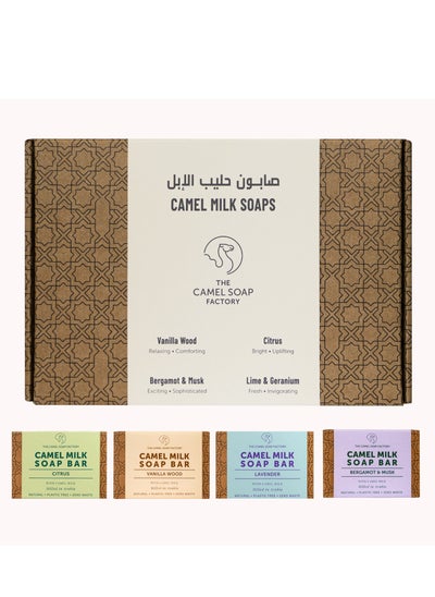 اشتري صابون طبيعي من شركة Camel Soap Factory - مطحون عربي - عبوة قياسية من 4 قطع (BGM، L&G، VW، CT) في الامارات