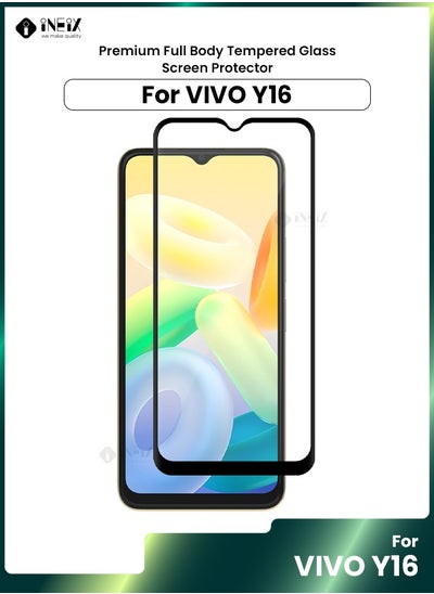 Buy Full Screen Edge to Edge Screen Protector  For Vivo Y16-Clear/Black in Saudi Arabia